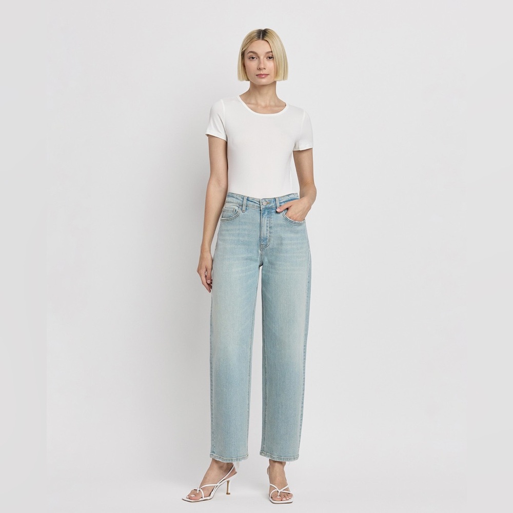 Flying Monkey high-rise, light wash, stretch denim jean